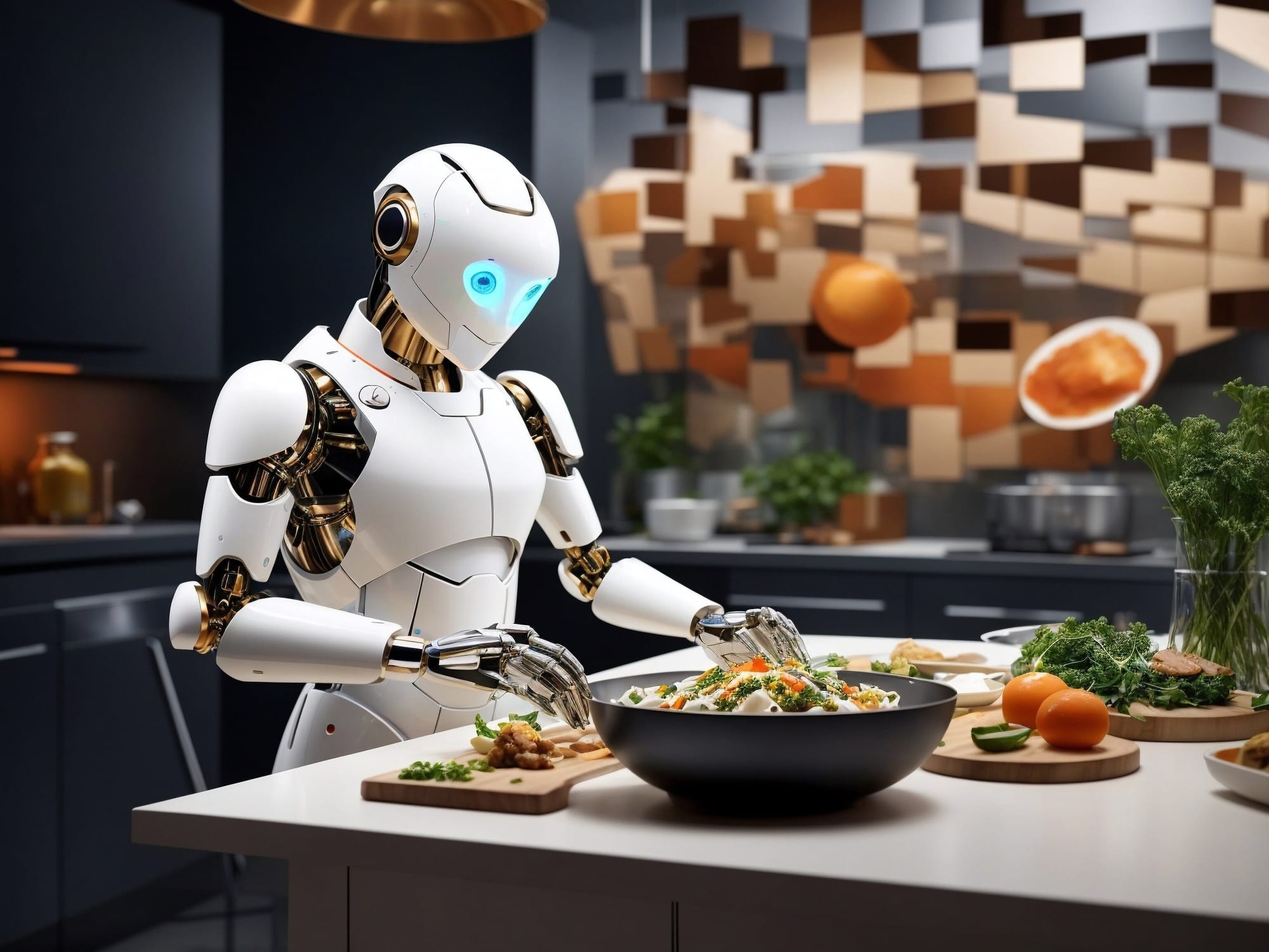  Une domestique robotique détruit les contenus de la cuisine